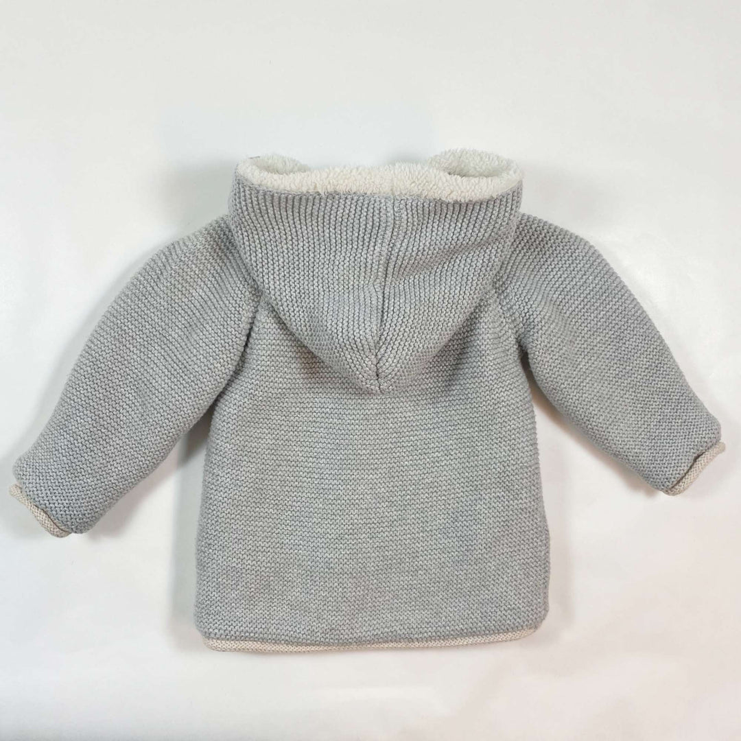 Cadet Rousselle grey teddy lined hooded jacket 12M 3
