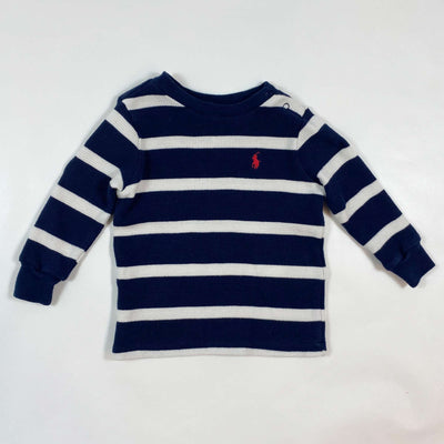 Ralph Lauren navy striped waffle knit long-sleeve 9M 1