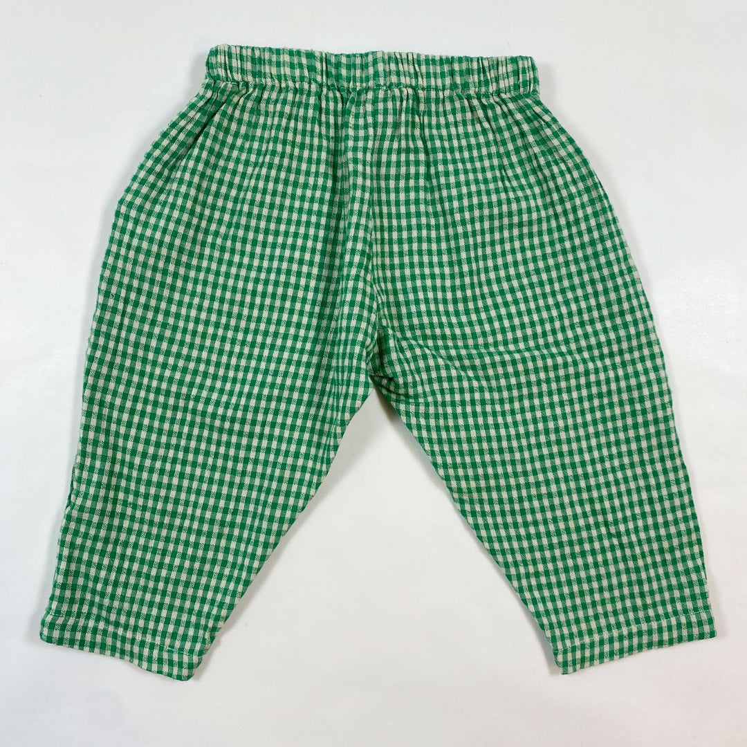 Bobo Choses green check linen blend trousers 12M/80 3