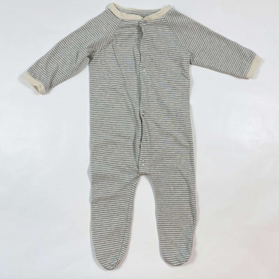 Gro grey striped organic cotton footed pyjama 56 1