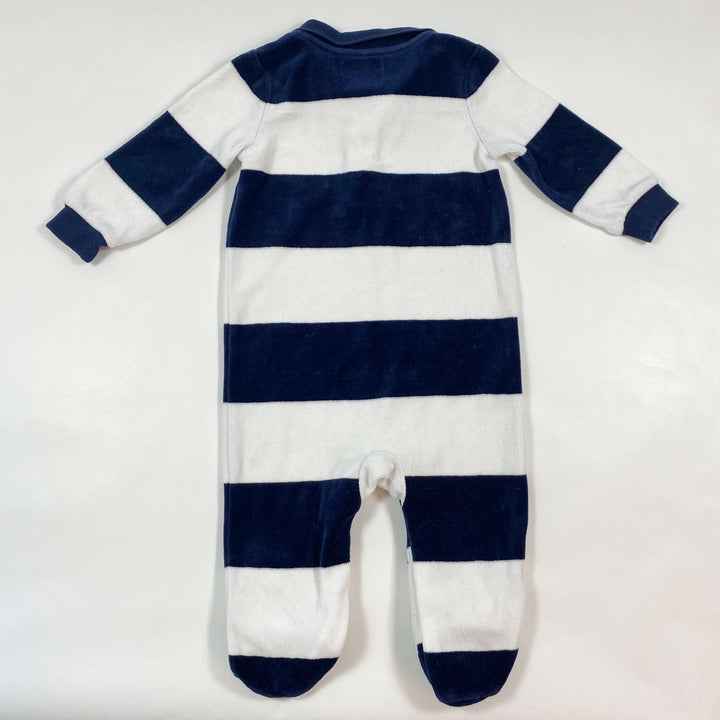 Ralph Lauren navy rugby stripe velvet pyjama 9M 2