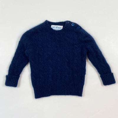 Soft Goat navy cable knit cashmere sweater 1Y 1