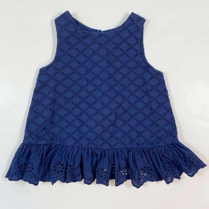 Ralph Lauren navy eyelet sleeveless summer blouse 3Y 1