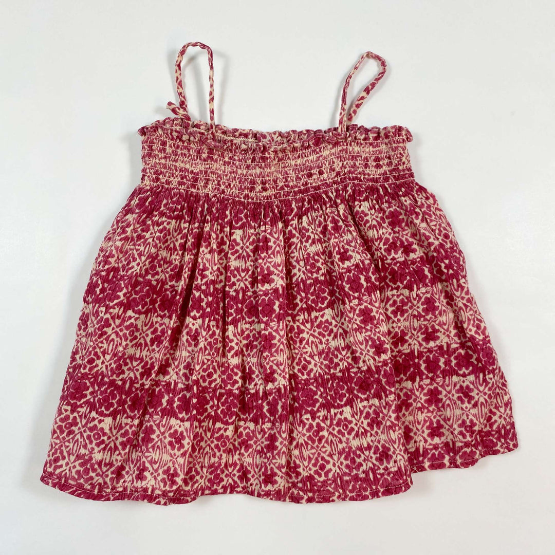 Bonpoint deep pink smocked cotton top 4Y 1