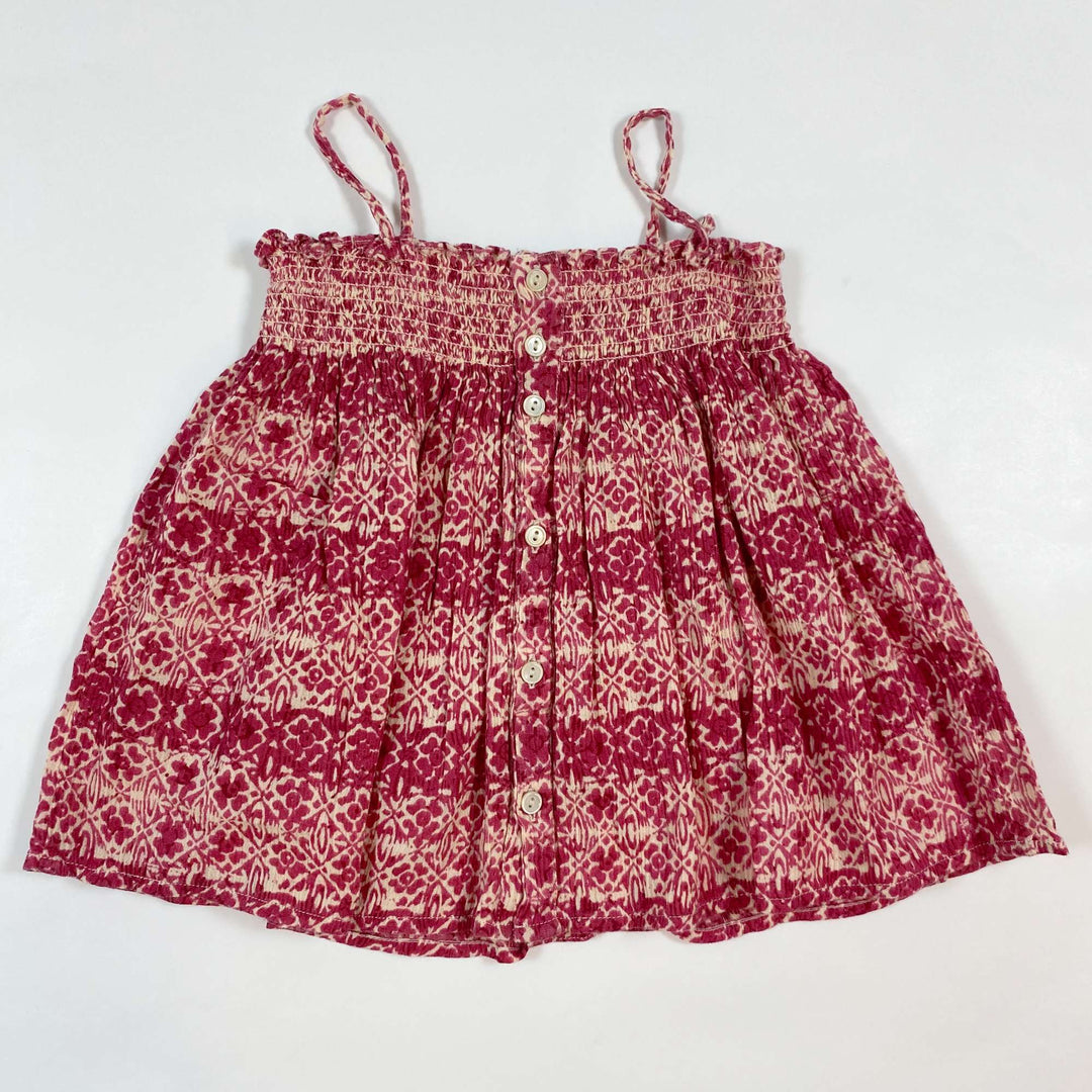 Bonpoint deep pink smocked cotton top 4Y 3