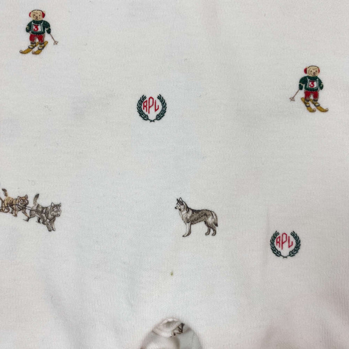 Ralph Lauren winter race print footed pyjama 3M 3