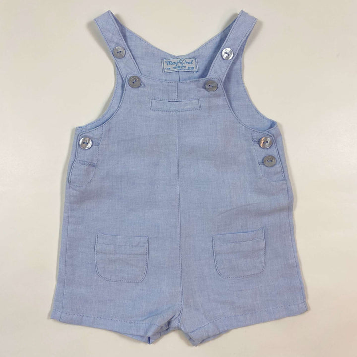 Mayoral light blue linen blend dungarees 1-2M/60 1