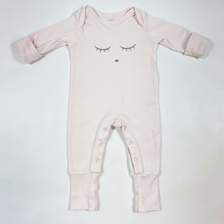 Livly pink sleepy eyes pima cotton pyjama NB/50 1