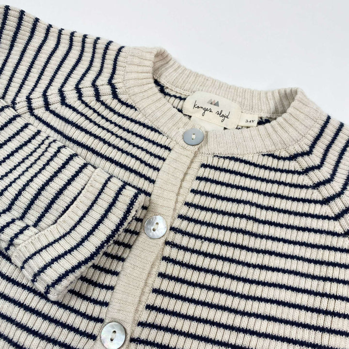 Konges Slojd striped organic cotton knitted cardigan 3-4Y 2