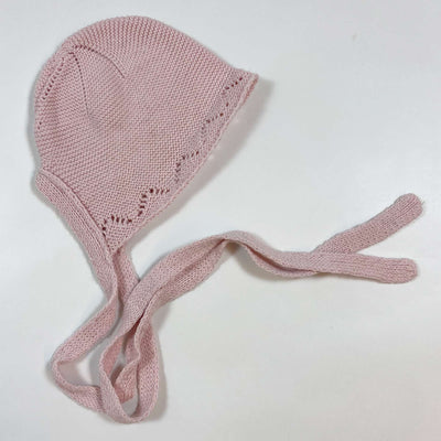 La Coqueta pink baby bonnet 0M 1