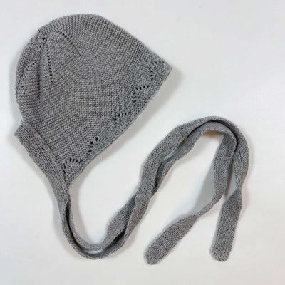 La Coqueta grey baby bonnet 0M 1