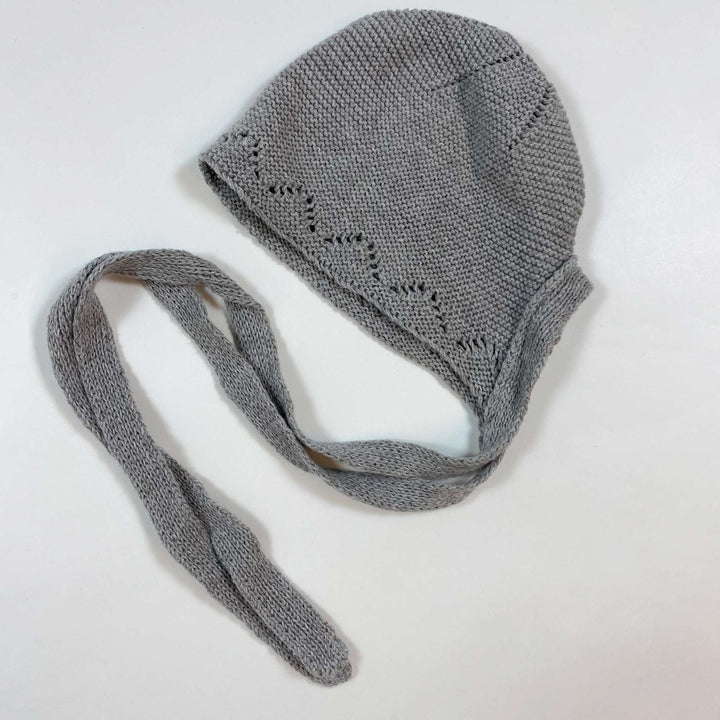 La Coqueta grey baby bonnet 0M 2