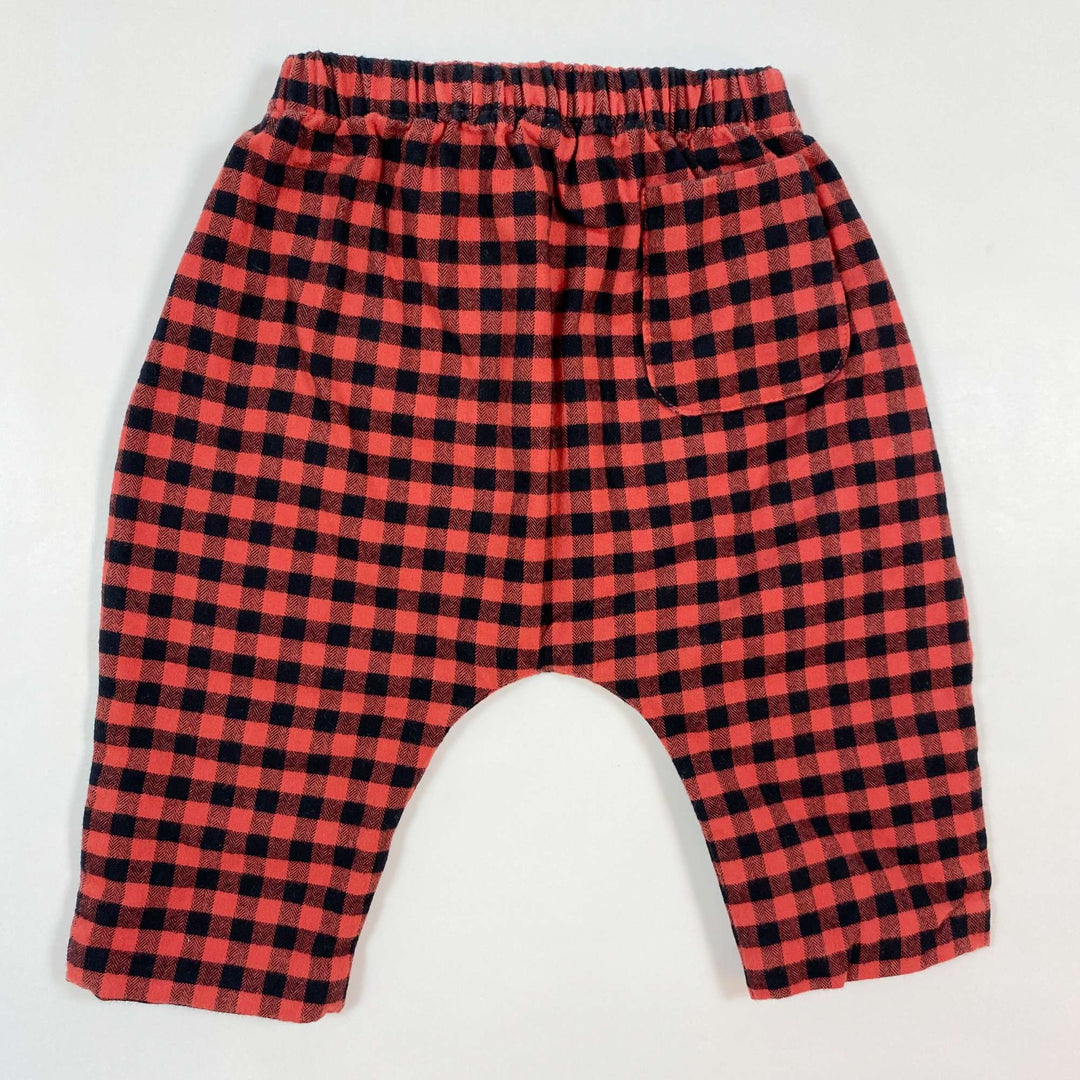 La Coqueta red checked flannel baby trousers 12M 2