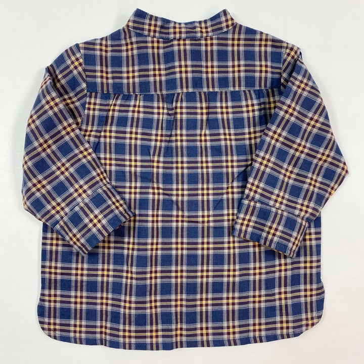 Bonton blue check shirt 12M 2