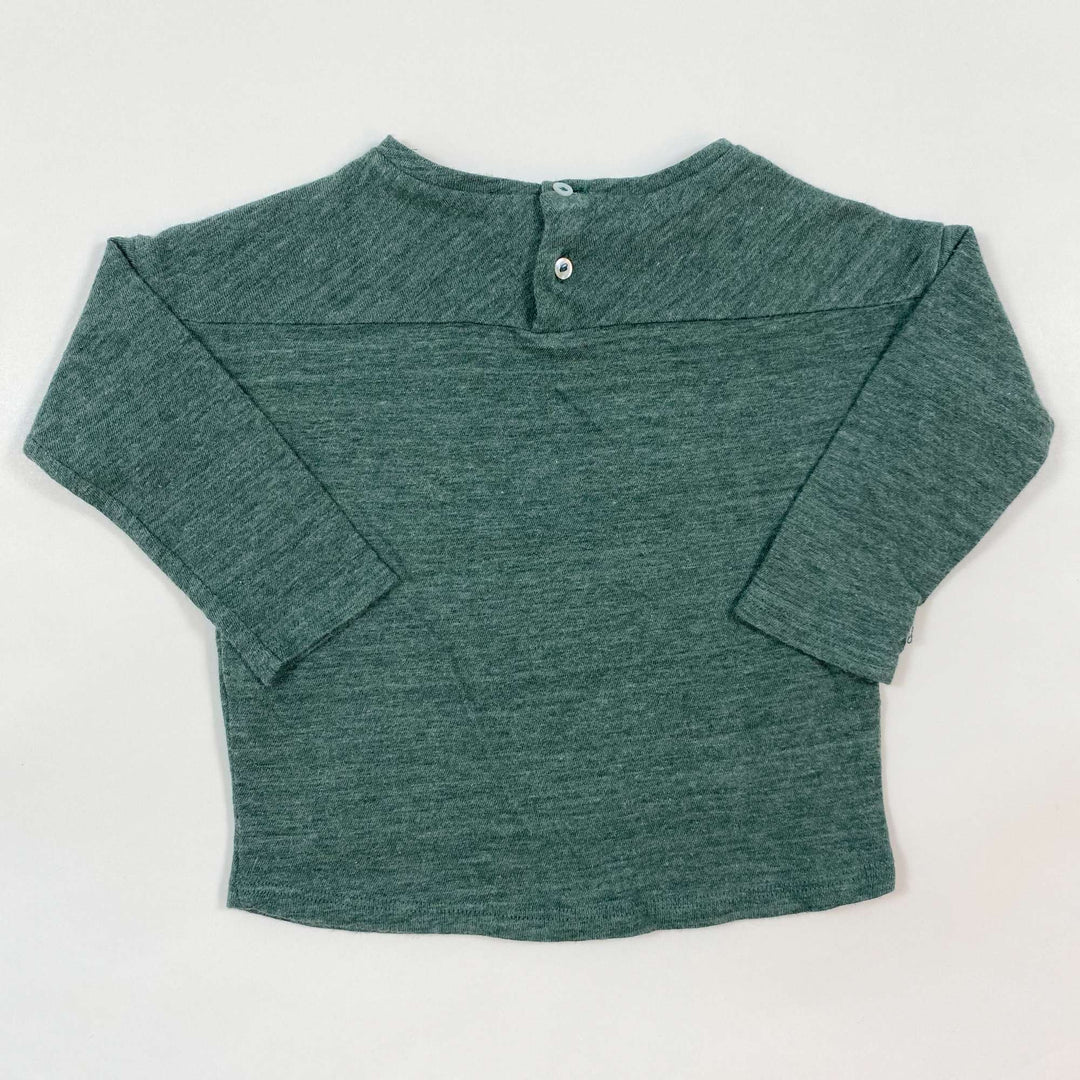Caramel forest green long-sleeve shirt 12M 2