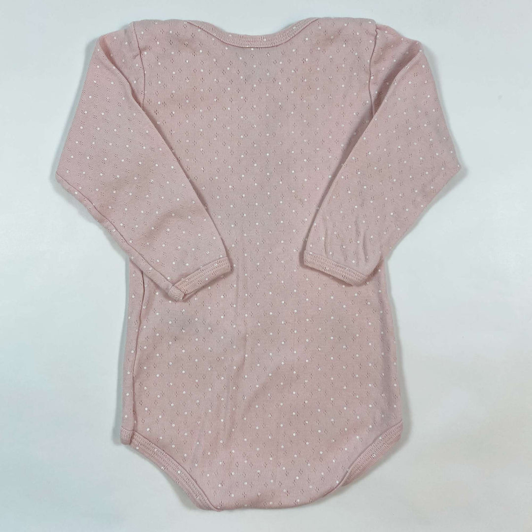 Petit Bateau pink pointelle long-sleeve body 18M/81 2