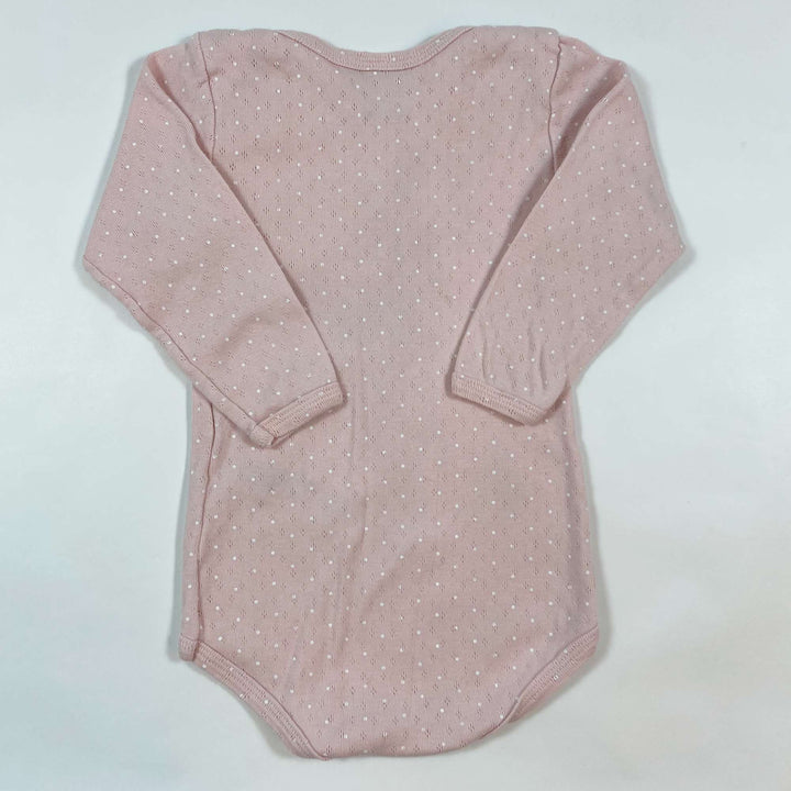 Petit Bateau pink pointelle long-sleeve body 18M/81 2