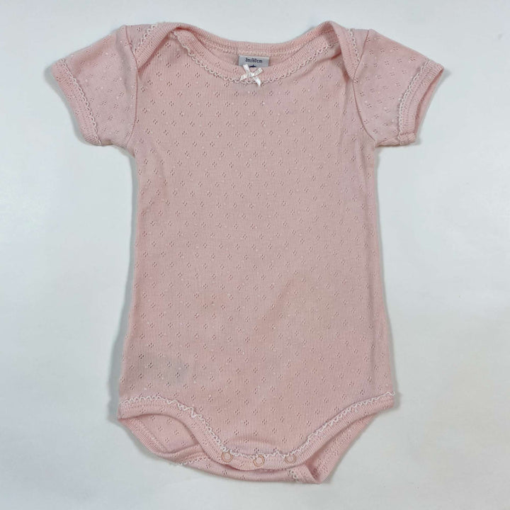 Petit Bateau pink pointelle short-sleeve body 3M/60 1