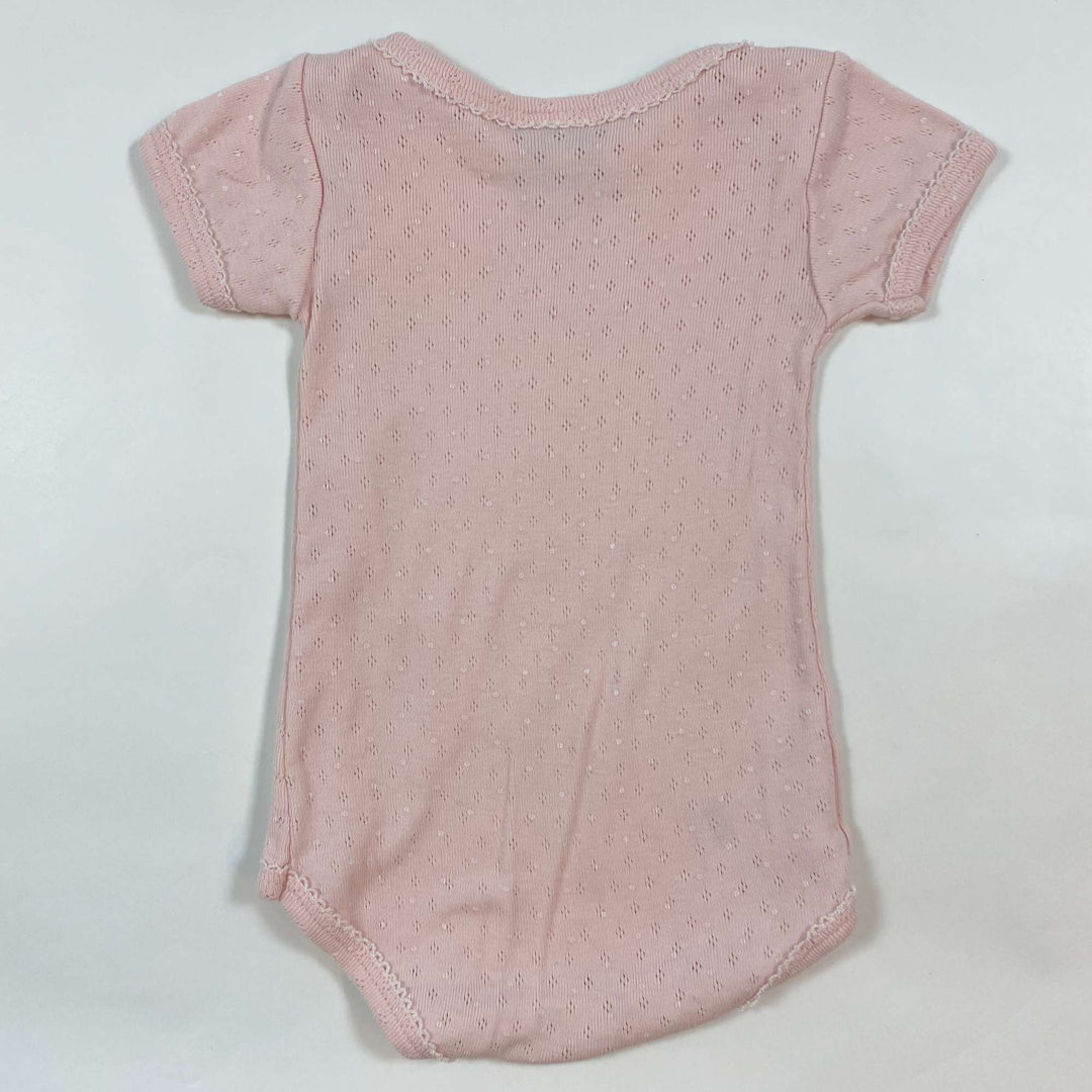 Petit Bateau pink pointelle short-sleeve body 3M/60 2