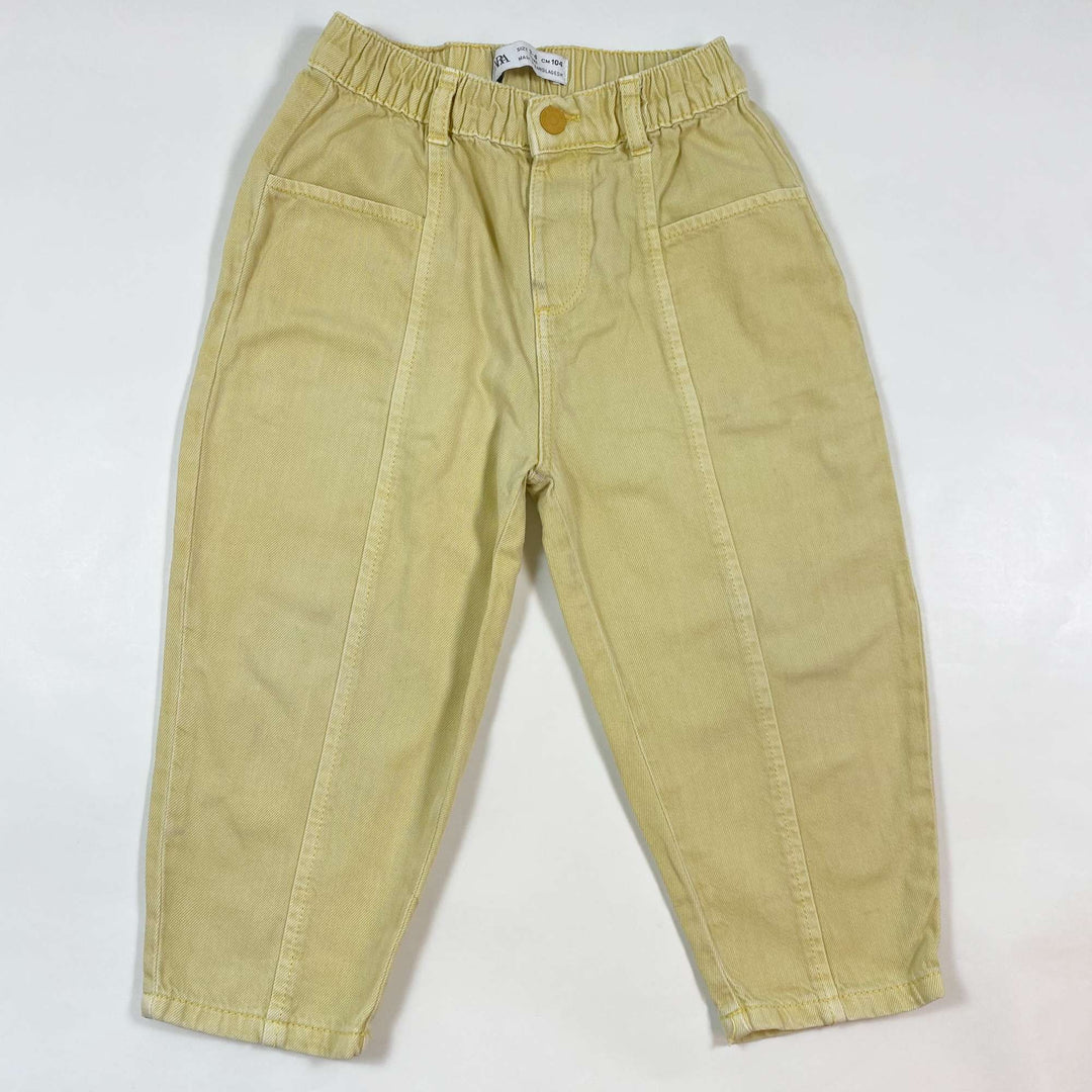 Zara pale yellow denim trousers 3-4Y/104 1