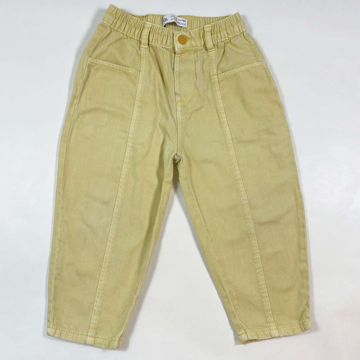 Zara pale yellow denim trousers 3-4Y/104 1