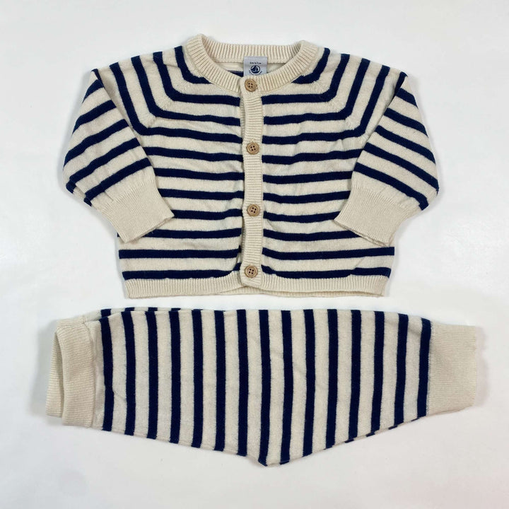 Petit Bateau mariniere wool blend baby set 6M/67 1