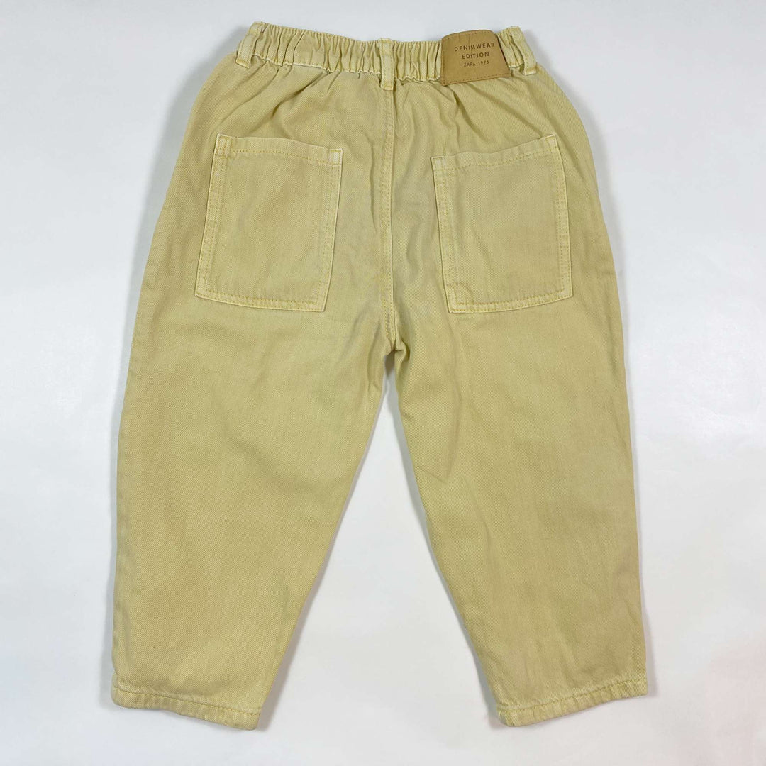 Zara pale yellow denim trousers 3-4Y/104 2