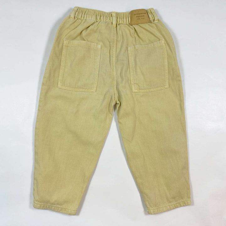 Zara pale yellow denim trousers 3-4Y/104 2
