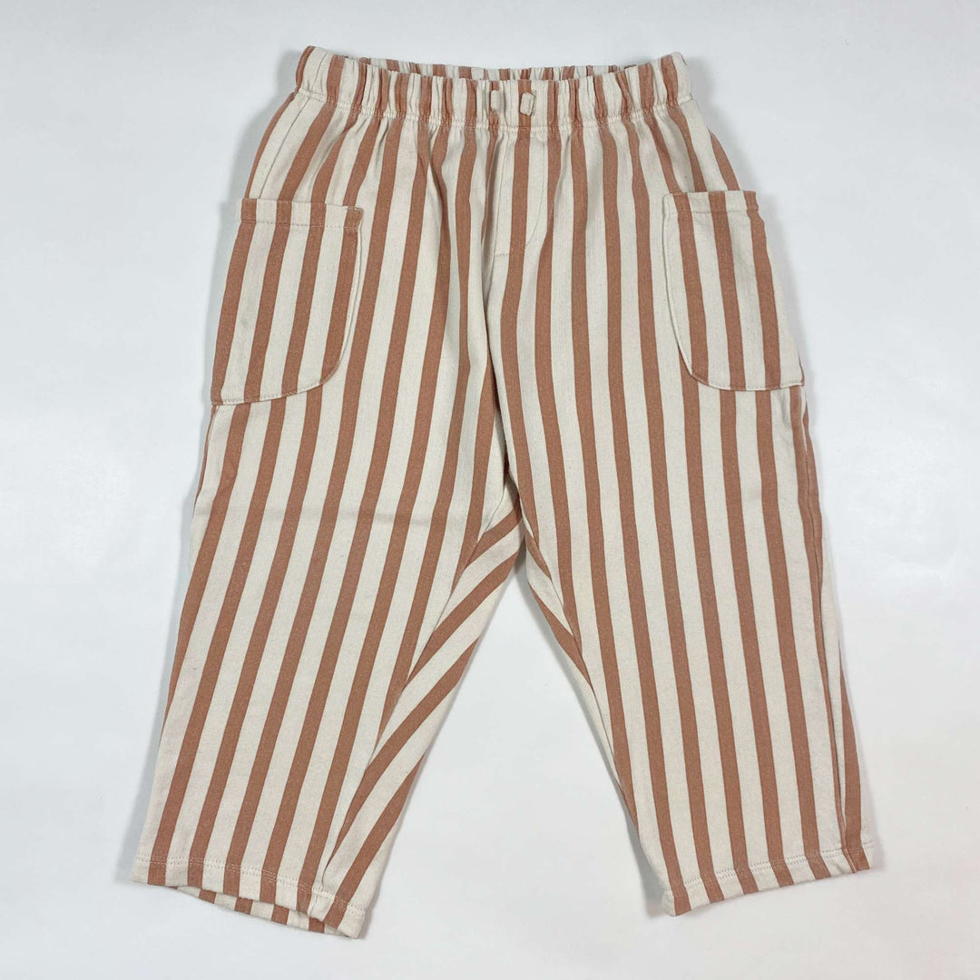 Zara faded terracotta striped culotte sweatpants 4-5Y/110 1