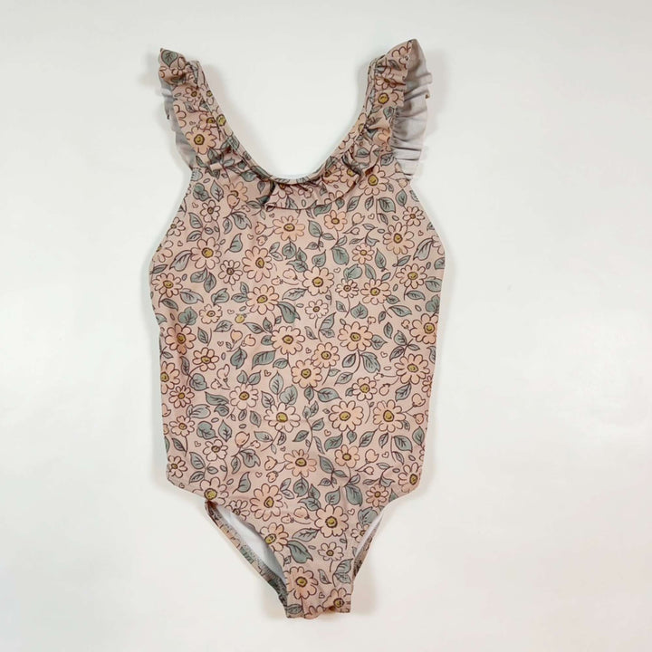 Rylee + Cru beige floral swimsuit 6-7Y 1