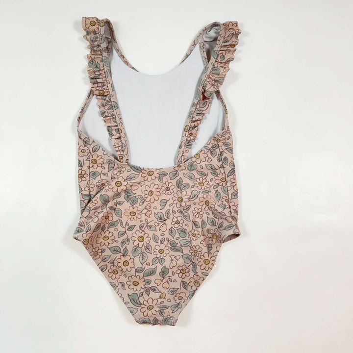 Rylee + Cru beige floral swimsuit 6-7Y 2