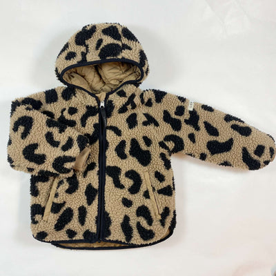 Liewood leopard hooded reversible sherpa jacket 4Y 1