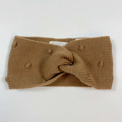 Leevje soft brown knitted merino wool headband 2-4Y 1