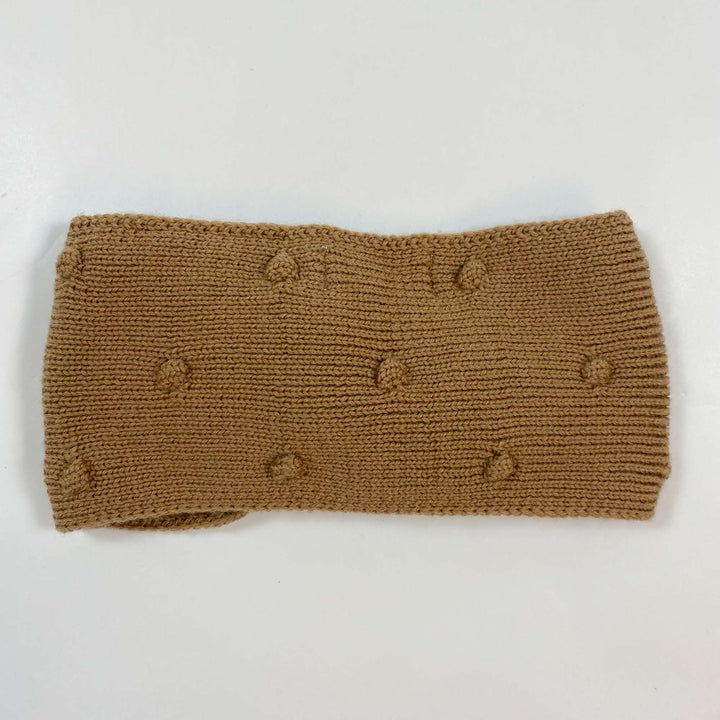 Leevje soft brown knitted merino wool headband 2-4Y 2