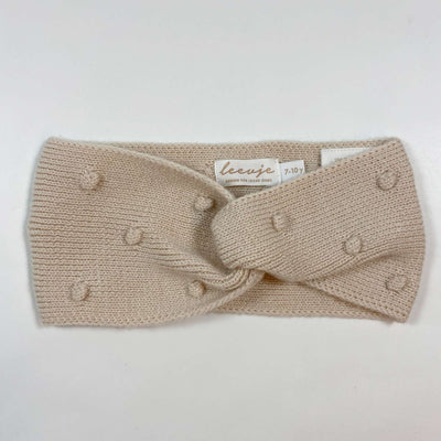 Leevje pale blush knitted merino wool headband 7-10Y 1