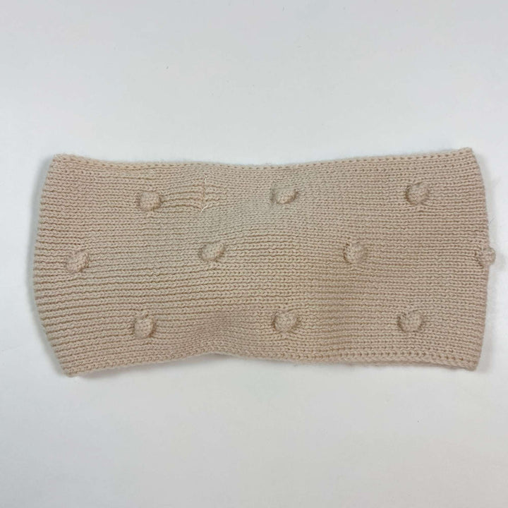 Leevje pale blush knitted merino wool headband 7-10Y 2