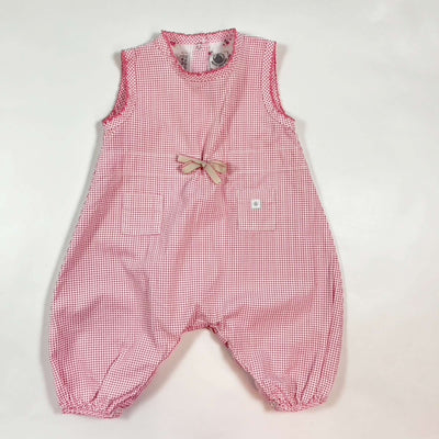 Petit Bateau white/pink dot short-sleeved jumpsuit 3M/60 1