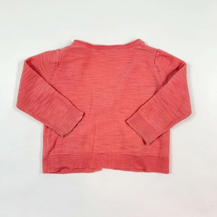 Bonpoint coral linen mix knit wrap cardigan 12M 2