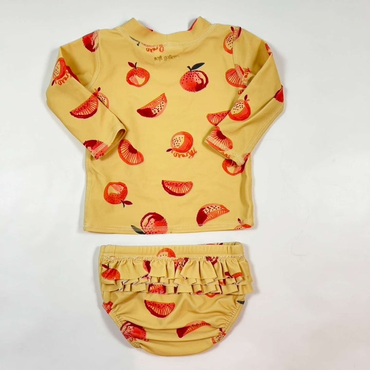 Soft Gallery yellow fruit swim rashguard and bottom set 6M 2