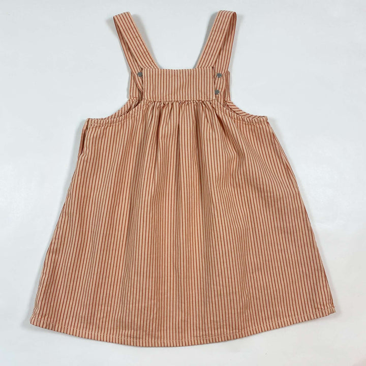Knot soft red stripe pinafore 4Y/104 3