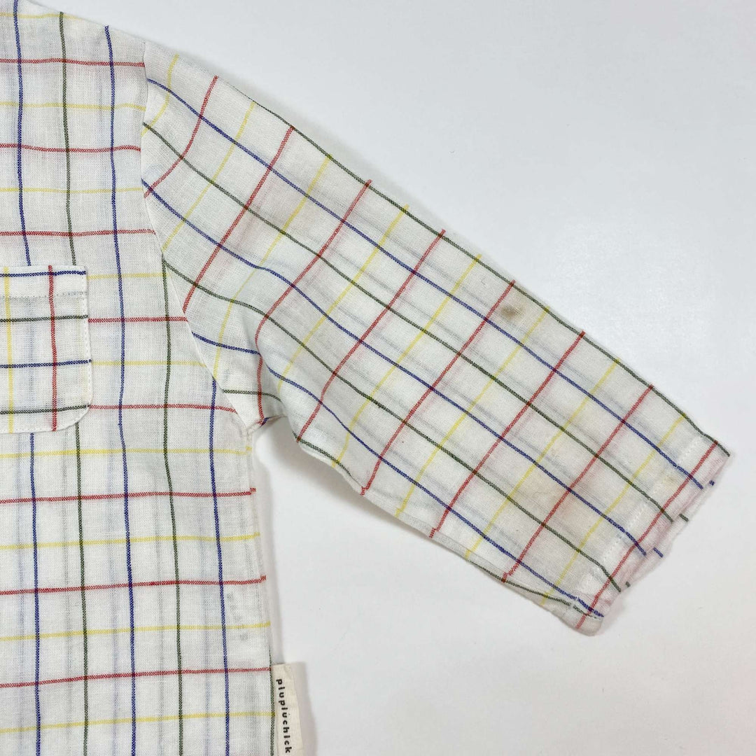 Piupiuchick check linen blend shirt 18M 2