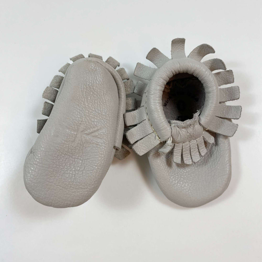 Piper Finn grey leather baby slippers 0/newborn 2