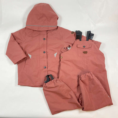 Töastie dusty pink waterproof wind shell jacket and pants set 3-4Y 1