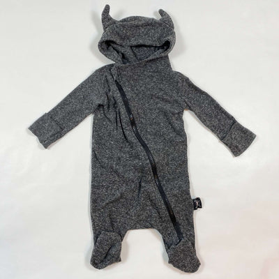 Nununu dark grey soft zip newborn suit NB 1