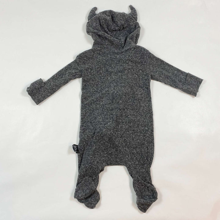Nununu dark grey soft zip newborn suit NB 2