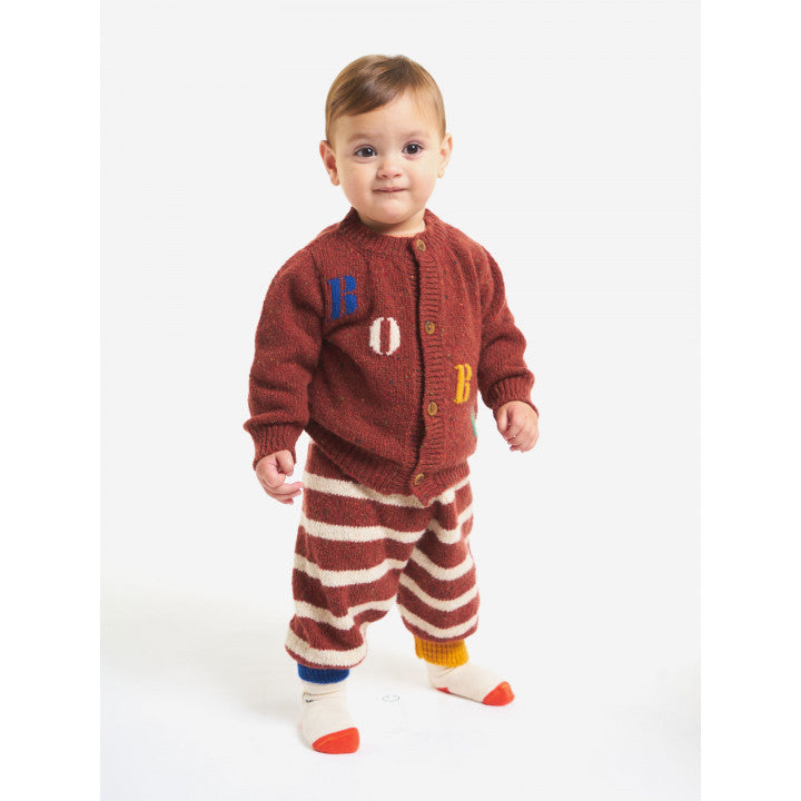 Bobo Choses brown bold striped baby knit trousers  Second Season diff. sizes