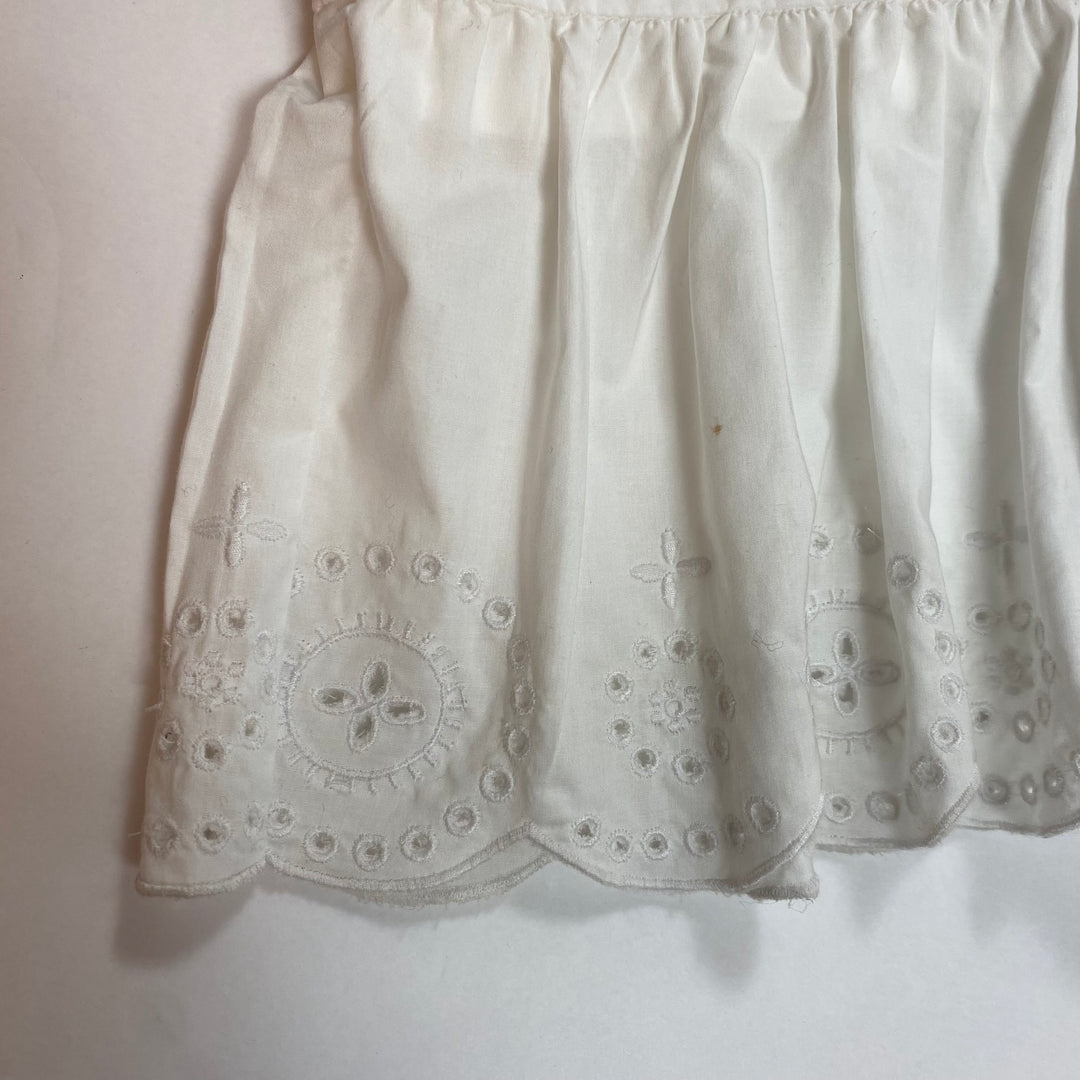 Tartine et Chocolat white embroidered sleeveless festive dress with collar 2Y
