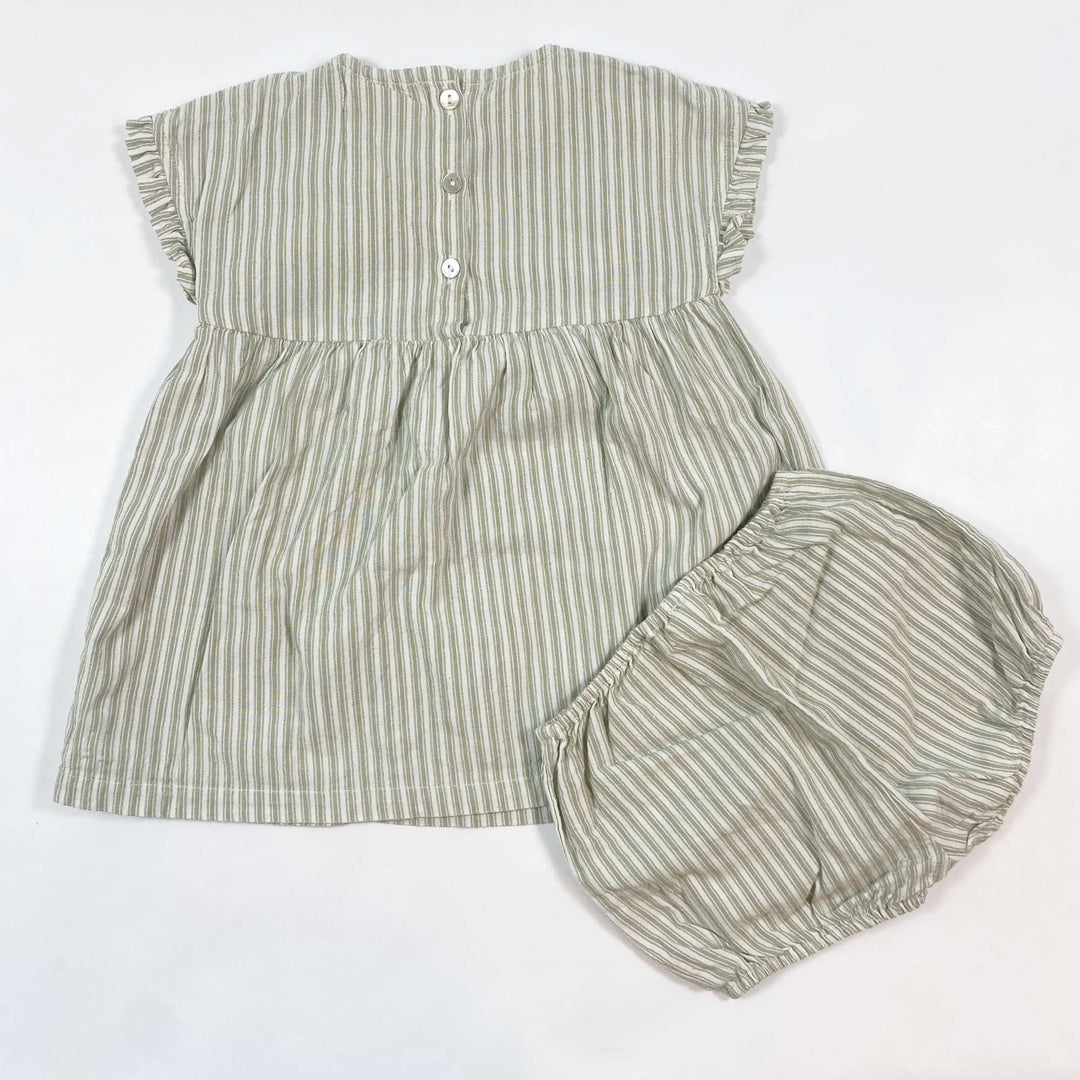 Serendipity Organics striped dress & bloomer set 12M/80 2