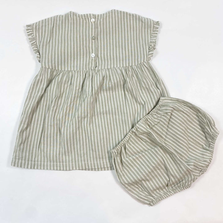 Serendipity Organics striped dress & bloomer set 12M/80 2