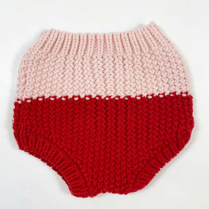 Bobo Choses pink/red merino mix heavy knit bloomers 6-12M 2